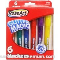RoseArt Glitter Magic Markers 6-Count Assorted Colors Packaging May Vary CYB78